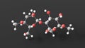 amylose molecular structure, polysaccharide, ball and stick 3d model, structural chemical formula with colored atoms Royalty Free Stock Photo