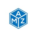 AMZ letter logo design on black background. AMZ creative initials letter logo concept. AMZ letter design Royalty Free Stock Photo