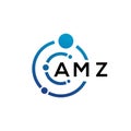 AMZ letter logo design on black background. AMZ creative initials letter logo concept. AMZ letter design Royalty Free Stock Photo