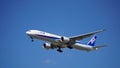 ANA Boeing 777 Prepares for Landing Royalty Free Stock Photo