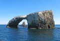 Anacapa arch, cormorants Royalty Free Stock Photo