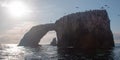 Anacapa Arch rock formation on Anacapa Island in the Channel Islands National Park offshore from Santa Barbara California Royalty Free Stock Photo