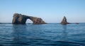 Anacapa Arch rock formation on Anacapa Island in the Channel Islands National Park offshore from Santa Barbara California Royalty Free Stock Photo