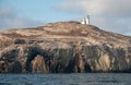 Anacapa Lighthouse on Anacapa Island in the Channel Islands National Park offshore from Santa Barbara California Royalty Free Stock Photo