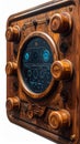 Steampunk Control Panel with Futuristic Display Royalty Free Stock Photo