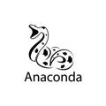 Anaconda logo, flat design., monogram, Illustration in vector format