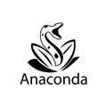 Anaconda logo, flat design., monogram, Illustration in vector format