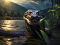 anaconda in mountain and river view Royalty Free Stock Photo