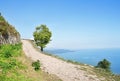 Anacopia Fortress, Republic of Abkhazia. Beautiful view of the Black Sea and New Athos Royalty Free Stock Photo