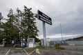 Anacortes, WA USA - circa November 2021: Street view of the Washington State Ferry Terminal parking lot Royalty Free Stock Photo