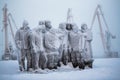 Monument to the revolutionaries on the banks of the Anadyr estuary