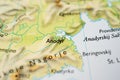 Anadyr and surrounding area map detail view.. Royalty Free Stock Photo