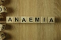 Anaemia word from wooden blocks Royalty Free Stock Photo