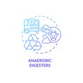 Anaerobic digesters blue gradient concept icon