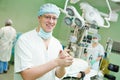 Anaesthesiologist doctor at cardiac operation