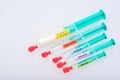 Anaesthetic induction syringes Royalty Free Stock Photo