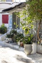 Anafiotika, scenic tiny neighborhood of Athens, part of the old historical district Plaka, narrow streets, Athens, Greece