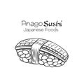 Anago sushi outline icon Royalty Free Stock Photo