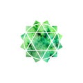 Anahata chakra. Sacred Geometry. One of the energy centers in the human body. Object for design intended for yoga.