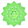 Anahata Fourth chakra vector illustration. Heart chakra symbol. For logo yoga healing meditation.