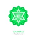 Anahata, heart chakra symbol. Colorful mandala. Vector illustration Royalty Free Stock Photo