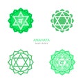 Anahata, heart chakra symbol. Colorful mandala. Vector illustration Royalty Free Stock Photo