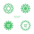 Anahata, heart chakra symbol. Colorful mandala. Vector illustration