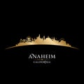 Anaheim California city silhouette black background