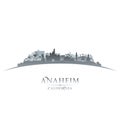 Anaheim California city silhouette white background