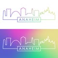 Anaheim skyline. Colorful linear style.