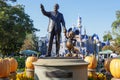 Statue of Walt Disney and Mickey Mouse located in Disneyland, California