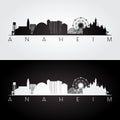 Anaheim usa skyline and landmarks silhouette