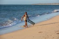 Local fisherman with a crustacean-catching cage on the beachside. Anakao, Madagascar