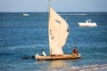 Fishermen using sailboats to fish off the coast of Anakao in Madagascar