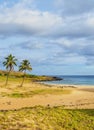 Anakena Beach on Easter Island, Chile Royalty Free Stock Photo