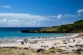 Anakena beach, Easter Island, Chile Royalty Free Stock Photo