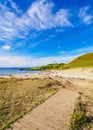 Landscape of Anakena on Easter Island, Chile Royalty Free Stock Photo