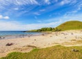 Landscape of Anakena on Easter Island, Chile Royalty Free Stock Photo