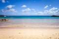 Anakena tropical beach in pacific ocean, easter island Royalty Free Stock Photo