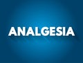 Analgesia text quote, medical concept background