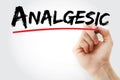 Analgesic text with marker Royalty Free Stock Photo