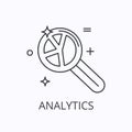 Analitics thin line icon. Financial information concept. Outline vector illustration