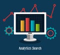 Analitycs search and SEO graphic Royalty Free Stock Photo
