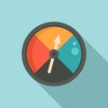 Analog barometer icon, flat style