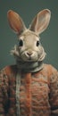 Analog Bunny Portrait: Conceptual Photography With Earthy Colors And Exquisite Clothing Detail