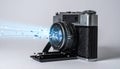 Analog Camera Projecting a Digital Future Royalty Free Stock Photo