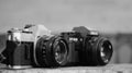 Analog cameras in black and white