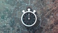Analog clock placed on abstract background representing global time and connection Royalty Free Stock Photo