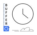 Time Management Concept with Buffer Progress Bar and Minimalist Analog Clock Design Royalty Free Stock Photo