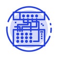 Analog, Connection, Device, Module, Sound Blue Dotted Line Line Icon